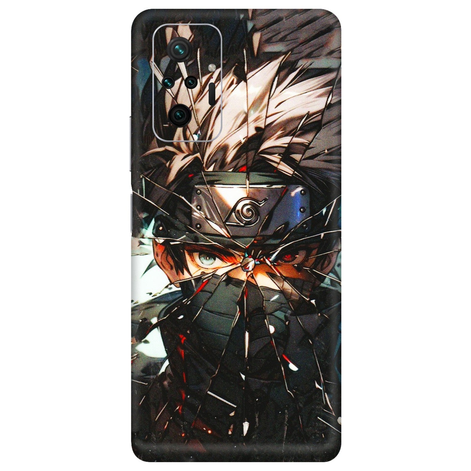 Xiaomi Redmi Phone Skins (All Models) - Kakashi Shattered Glass Effect - 3D Embossed Finish (L-237) Redmi Note 10 Pro