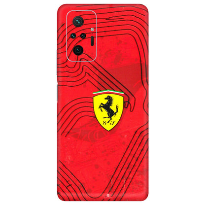 Xiaomi Redmi Phone Skins (All Models) - Red Ferrari Logo Stylish - 3D Embossed Finish (L-238) Redmi Note 10 Pro