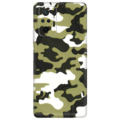Xiaomi Redmi Phone Skins (All Models) - Camouflages White And Green - 3D Embossed Finish (L-243) Redmi Note 10 Pro