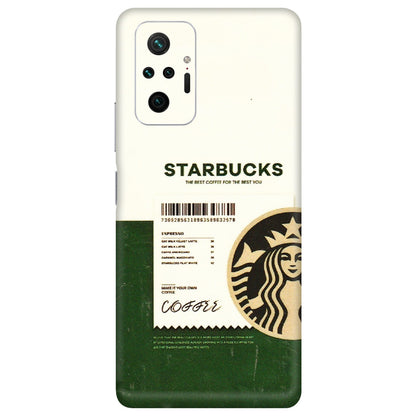 Xiaomi Redmi Phone Skins (All Models) - Starbucks Barcode - 3D Embossed Finish (L-308) Redmi Note 10 Pro
