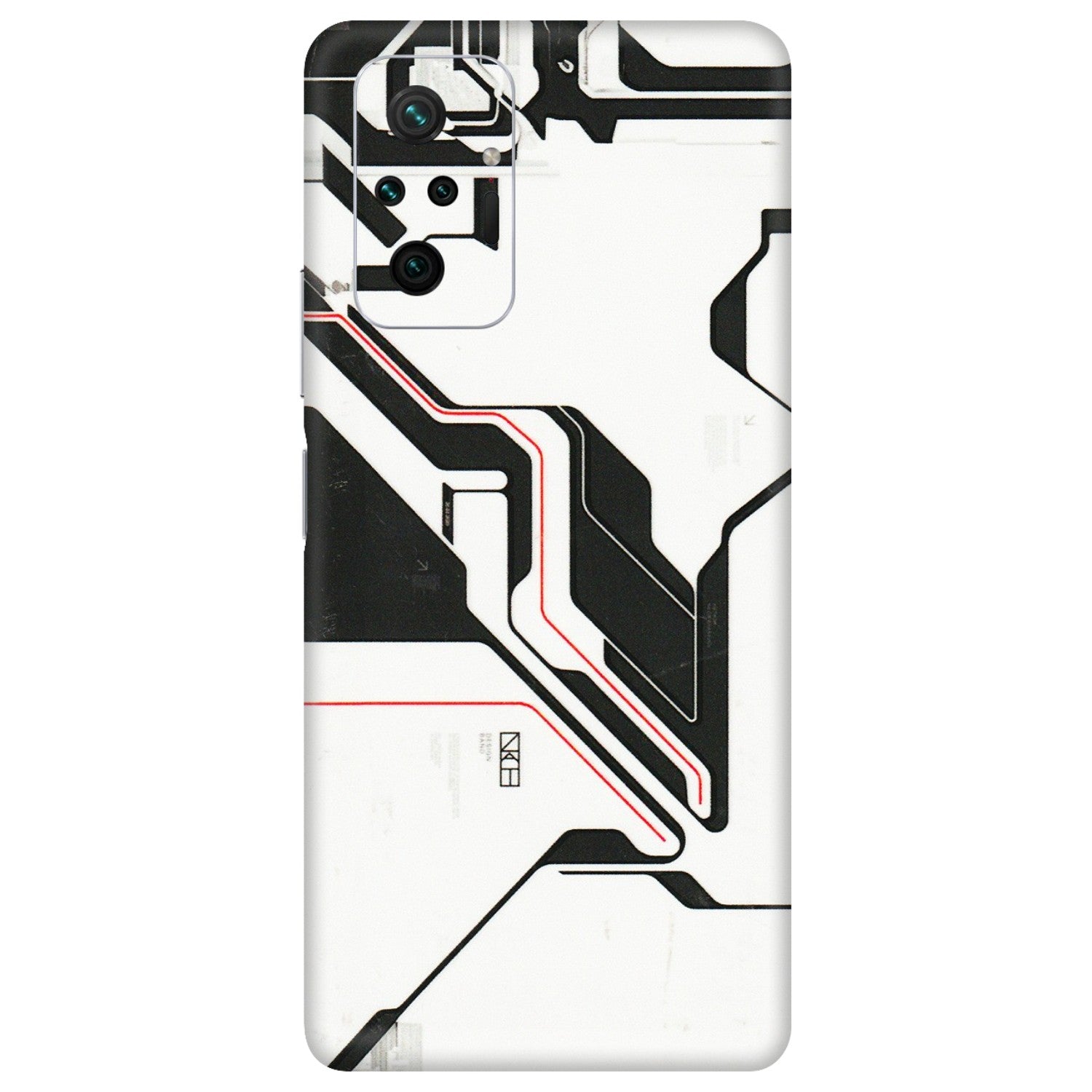 Xiaomi Redmi Phone Skins (All Models) - White Techy Logo - 3D Embossed Finish (L-312) Redmi Note 10 Pro