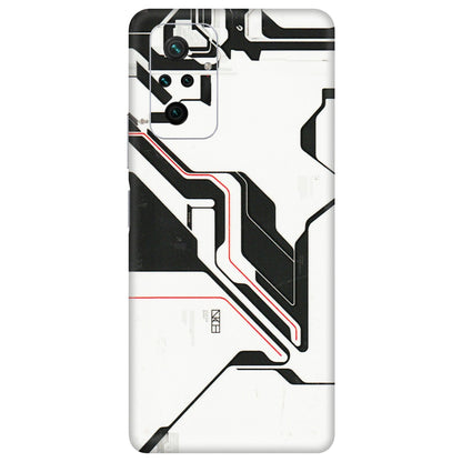 Xiaomi Redmi Phone Skins (All Models) - White Techy Logo - 3D Embossed Finish (L-312) Redmi Note 10 Pro