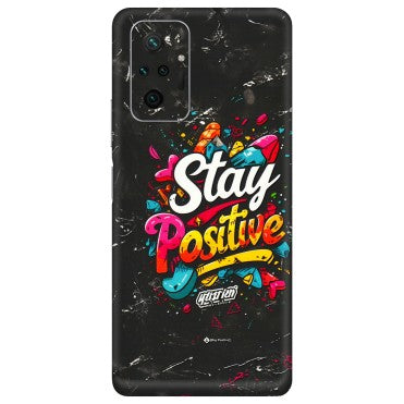 Xiaomi Redmi Phone Skins (All Models) - Stay Positive Black - 3D Embossed Finish (L-31) Redmi Note 10 Pro