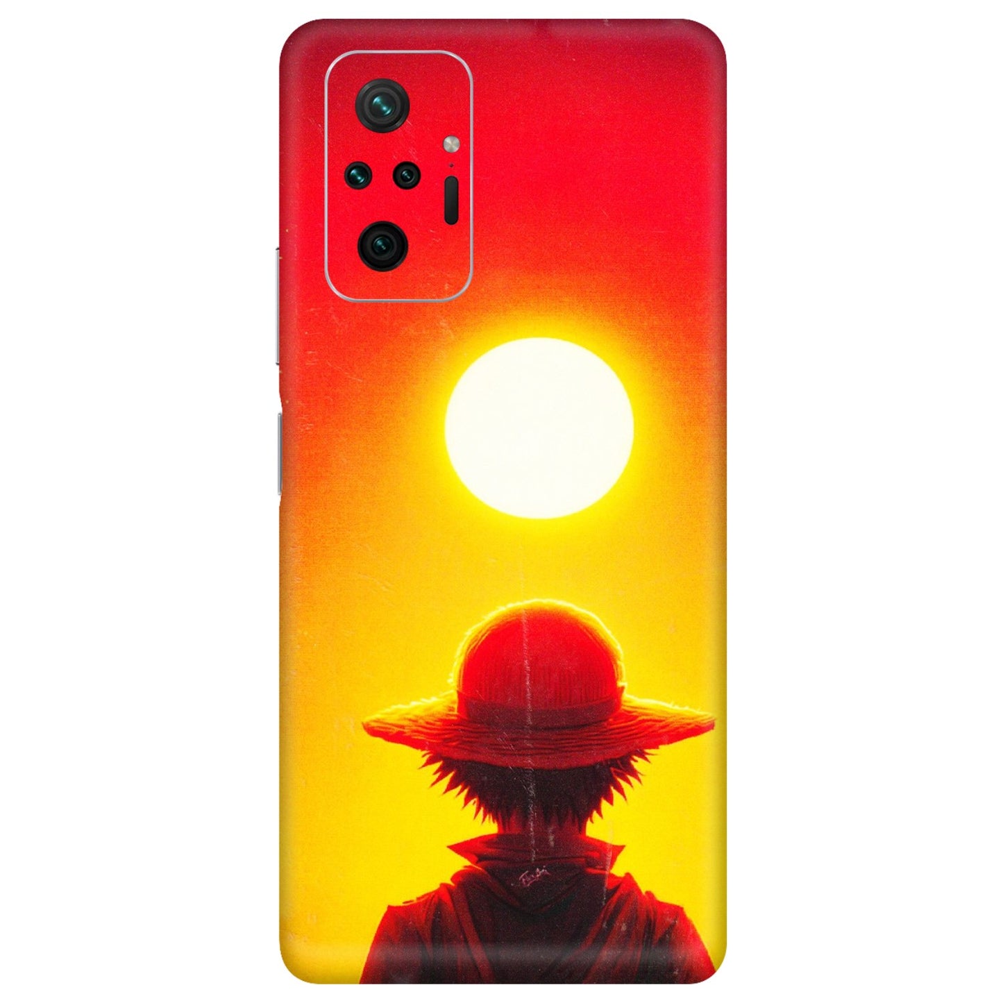 Xiaomi Redmi Phone Skins (All Models) - Cool Sunset With Monkey D.Luffy Anime - 3D Embossed Finish (L-329) Redmi Note 10 Pro