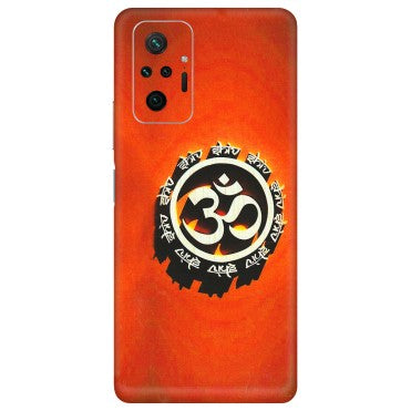 Xiaomi Redmi Phone Skins (All Models) - Aum Shiv Orange - 3D Embossed Finish (L-32) Redmi Note 10 Pro