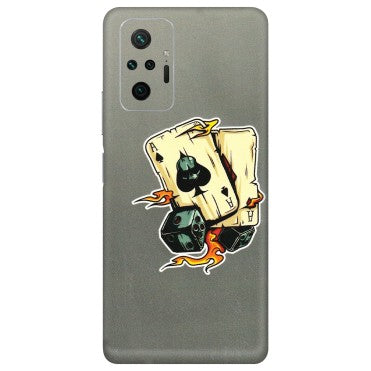 Xiaomi Redmi Phone Skins (All Models) - Grey Cards Of Ace - 3D Embossed Finish (L-77) Redmi Note 10 Pro