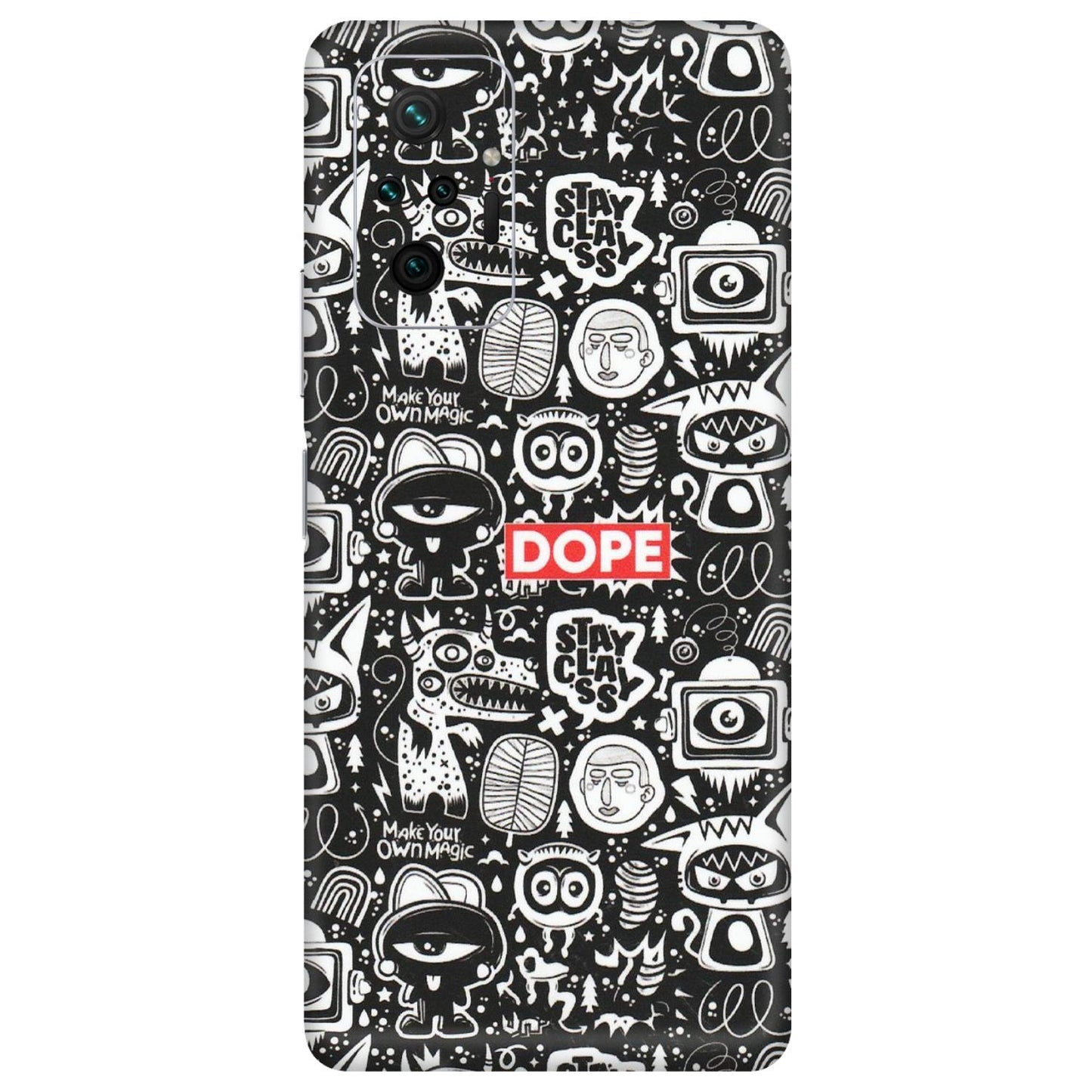 Xiaomi Redmi Phone Skins (All Models) - Dope Stay Classy Black Doodles - Matte Finish (M-126) Redmi Note 10 Pro