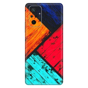 Xiaomi Redmi Phone Skins (All Models) - Colourful Wood Panels Abstract - 3D Embossed Finish (L-09) Redmi Note 10 Pro Max