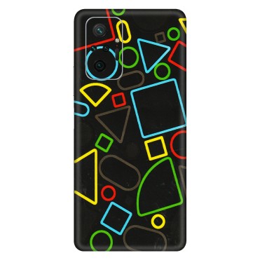 Xiaomi Redmi Phone Skins (All Models) - Black Shapes - 3D Embossed Finish (L-131) Redmi Note 10 Pro Max