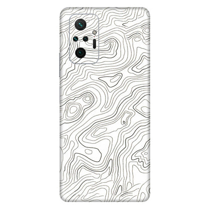 Xiaomi Redmi Phone Skins (All Models) - White Black Swirls - 3D Embossed Finish (L-219) Redmi Note 10 Pro Max