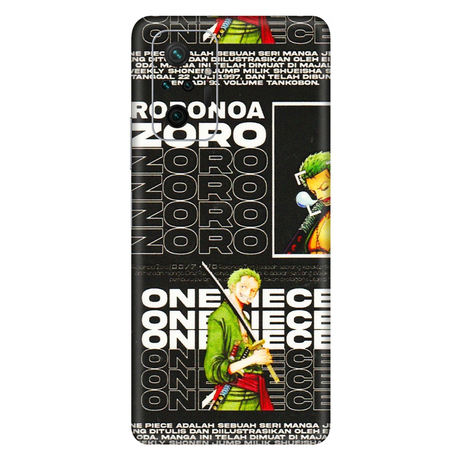Xiaomi Redmi Phone Skins (All Models) - One Piece Zoro - 3D Embossed Finish (L-250) Redmi Note 10 Pro Max