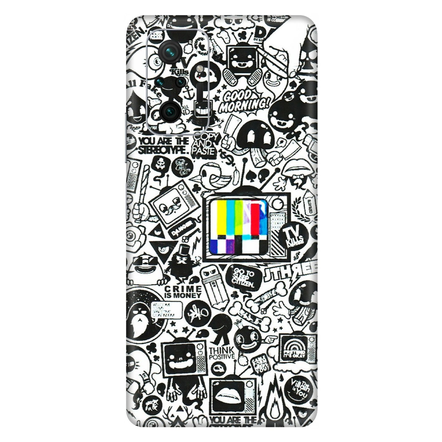 Xiaomi Redmi Phone Skins (All Models) - Doodles Positive Art - 3D Embossed Finish (L-263) Redmi Note 10 Pro Max