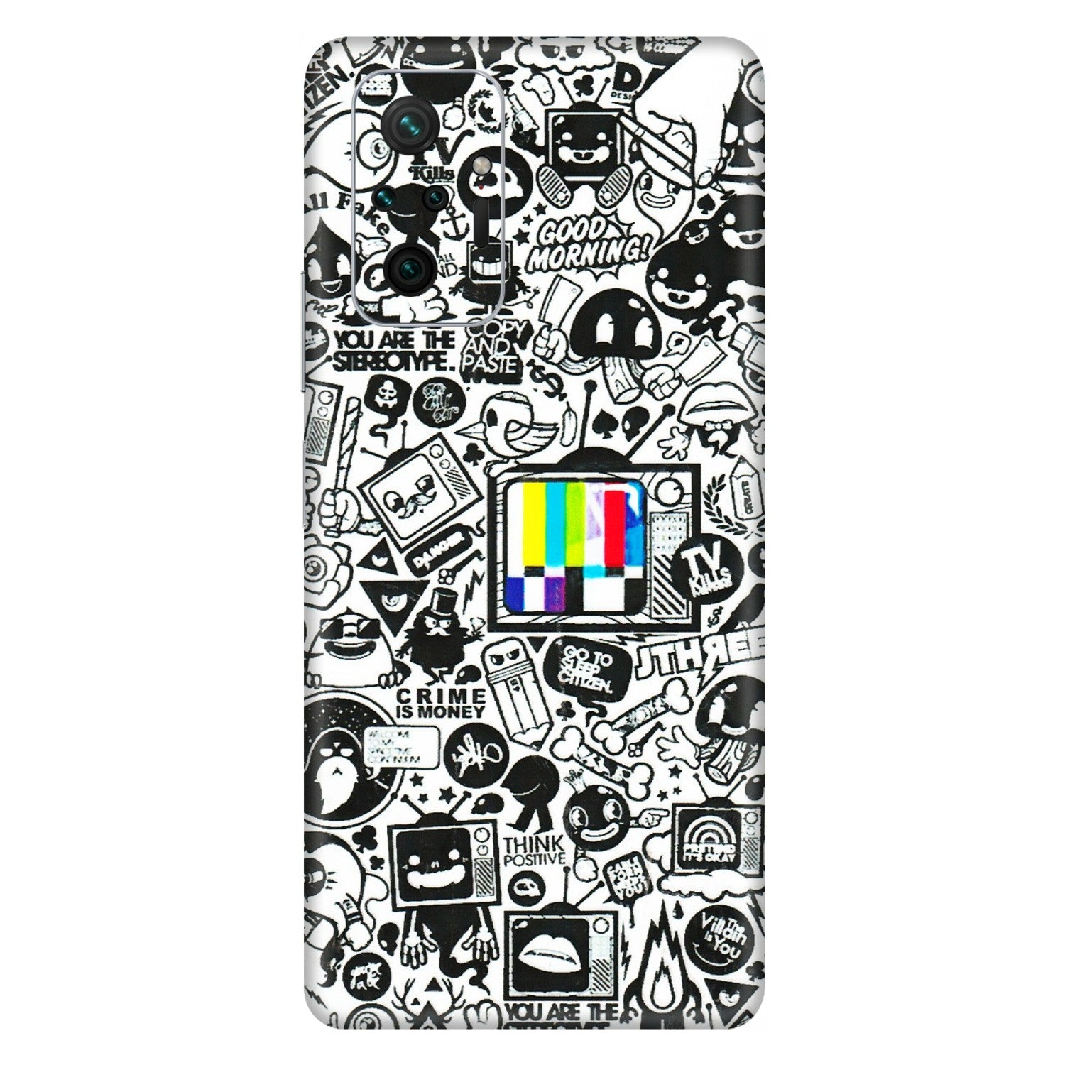 Xiaomi Redmi Phone Skins (All Models) - Doodles Positive Art - 3D Embossed Finish (L-263) Redmi Note 10 Pro Max