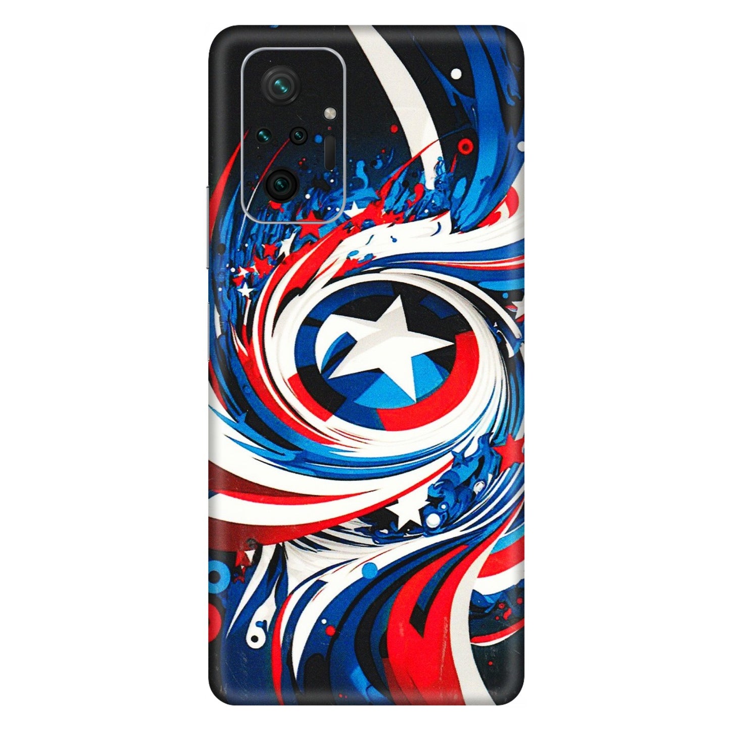 Xiaomi Redmi Phone Skins (All Models) - Captain America Logo - 3D Embossed Finish (L-307) Redmi Note 10 Pro Max