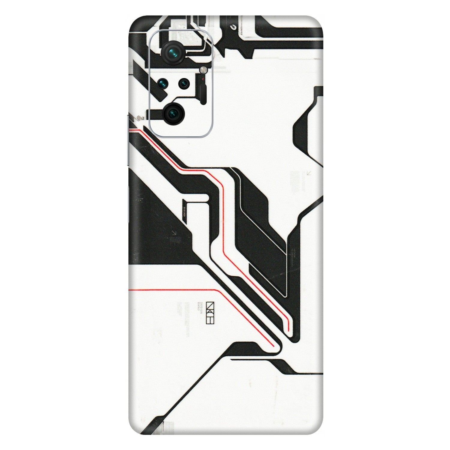 Xiaomi Redmi Phone Skins (All Models) - White Techy Logo - 3D Embossed Finish (L-312) Redmi Note 10 Pro Max