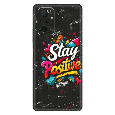 Xiaomi Redmi Phone Skins (All Models) - Stay Positive Black - 3D Embossed Finish (L-31) Redmi Note 10 Pro Max