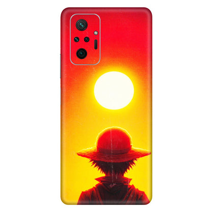 Xiaomi Redmi Phone Skins (All Models) - Cool Sunset With Monkey D.Luffy Anime - 3D Embossed Finish (L-329) Redmi Note 10 Pro Max