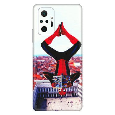 Xiaomi Redmi Phone Skins (All Models) - Spiderman Hanging - 3D Embossed Finish (L-53) Redmi Note 10 Pro Max