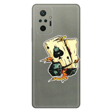 Xiaomi Redmi Phone Skins (All Models) - Grey Cards Of Ace - 3D Embossed Finish (L-77) Redmi Note 10 Pro Max