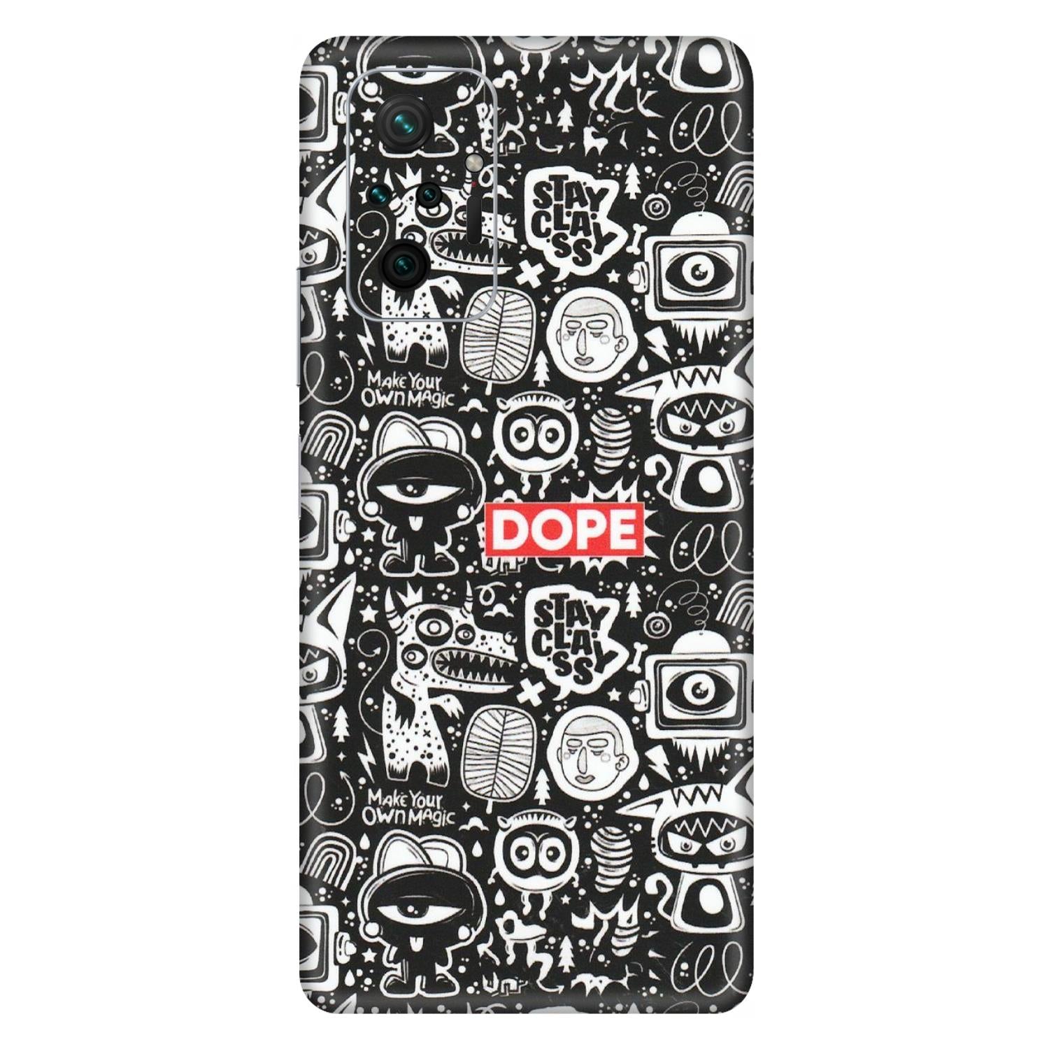 Xiaomi Redmi Phone Skins (All Models) - Dope Stay Classy Black Doodles - Matte Finish (M-126) Redmi Note 10 Pro Max