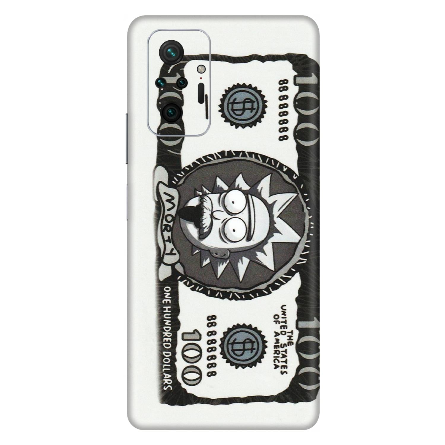 Xiaomi Redmi Phone Skins (All Models) - Rick And Morty Hundred Dollar Anime - Matte Finish (M-161) Redmi Note 10 Pro Max