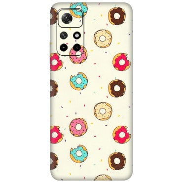 Xiaomi Redmi Phone Skins (All Models) - Mini Donuts Doodle Art - 3D Embossed Finish (L-122) Redmi Note 11T 5G