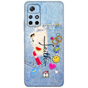 Xiaomi Redmi Phone Skins (All Models) - Denim Jeans Pocket - 3D Embossed Finish (L-134) Redmi Note 11T 5G
