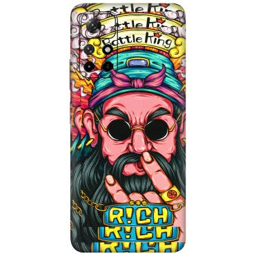 Xiaomi Redmi Phone Skins (All Models) - Battle King Dude Face - 3D Embossed Finish (L-178) Redmi Note 11T 5G