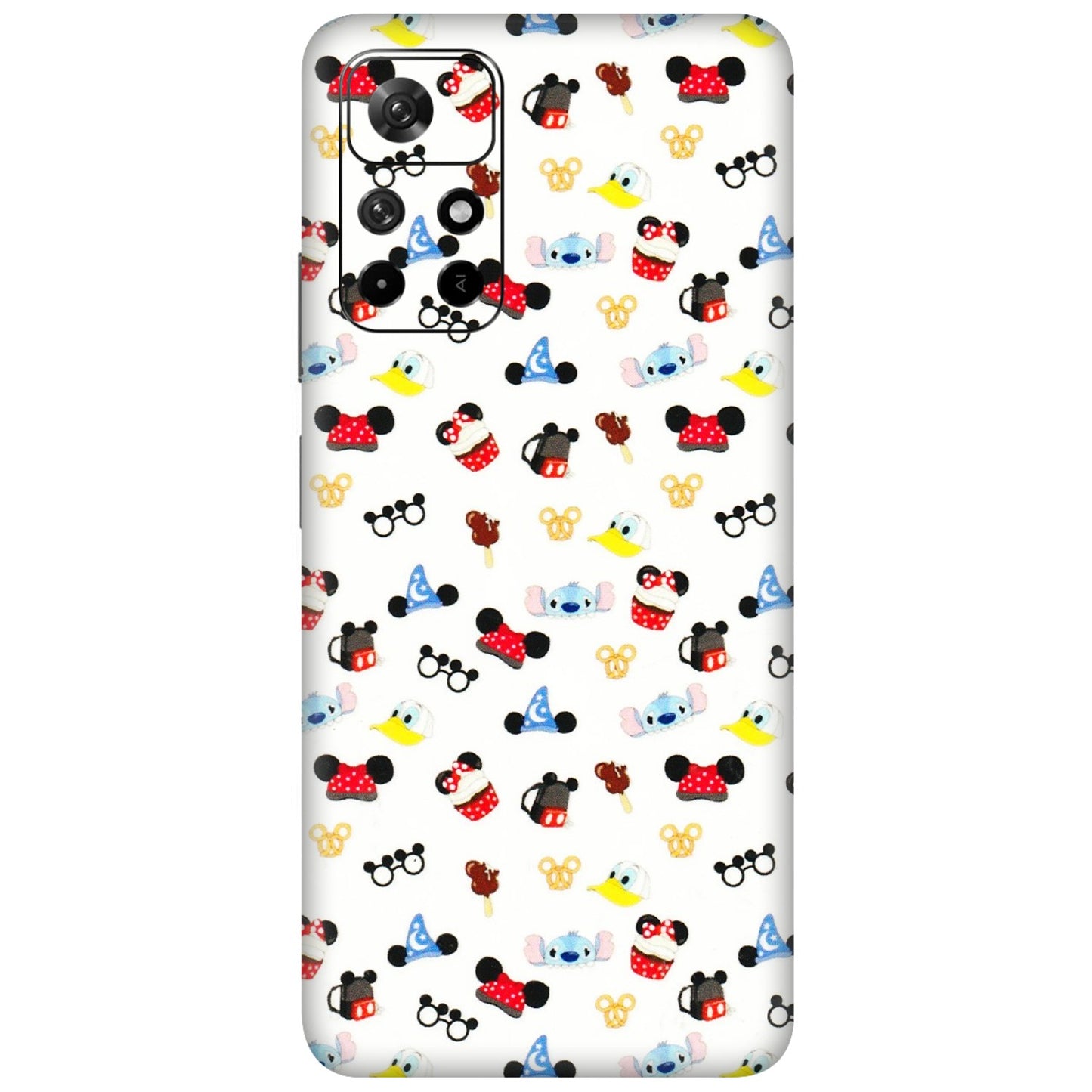 Xiaomi Redmi Phone Skins (All Models) - Minnie Mouse & Donald Doodles s - 3D Embossed Finish (L-194) Redmi Note 11T 5G