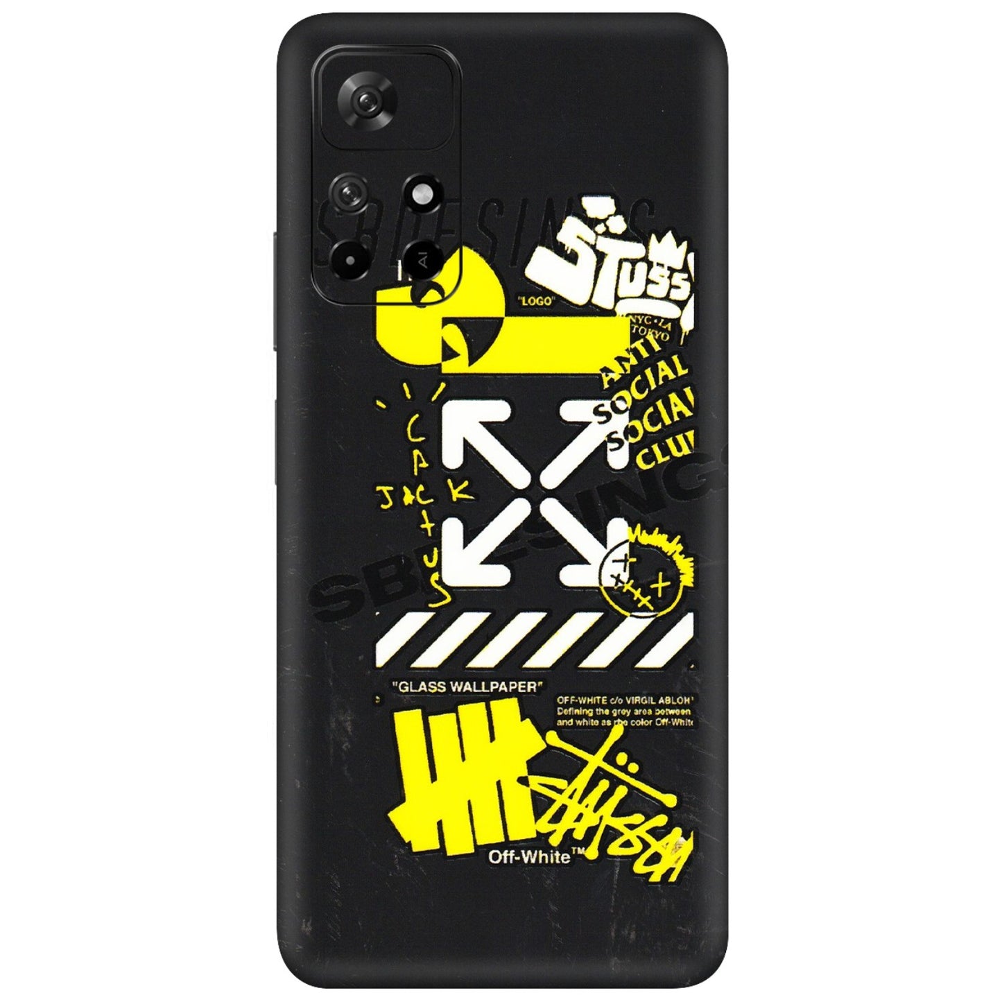 Xiaomi Redmi Phone Skins (All Models) - Anti Social Graffiti - 3D Embossed Finish (L-198) Redmi Note 11T 5G