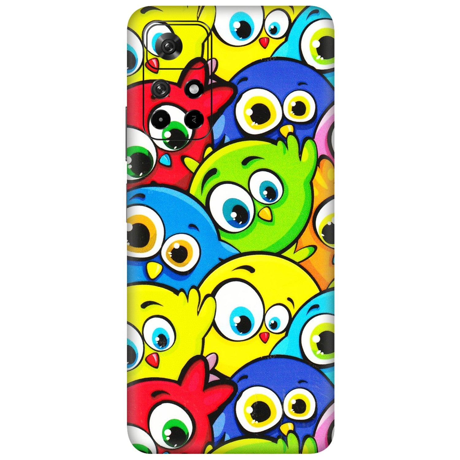 Xiaomi Redmi Phone Skins (All Models) - Cute Fluffy Birds - 3D Embossed Finish (L-213) Redmi Note 11T 5G