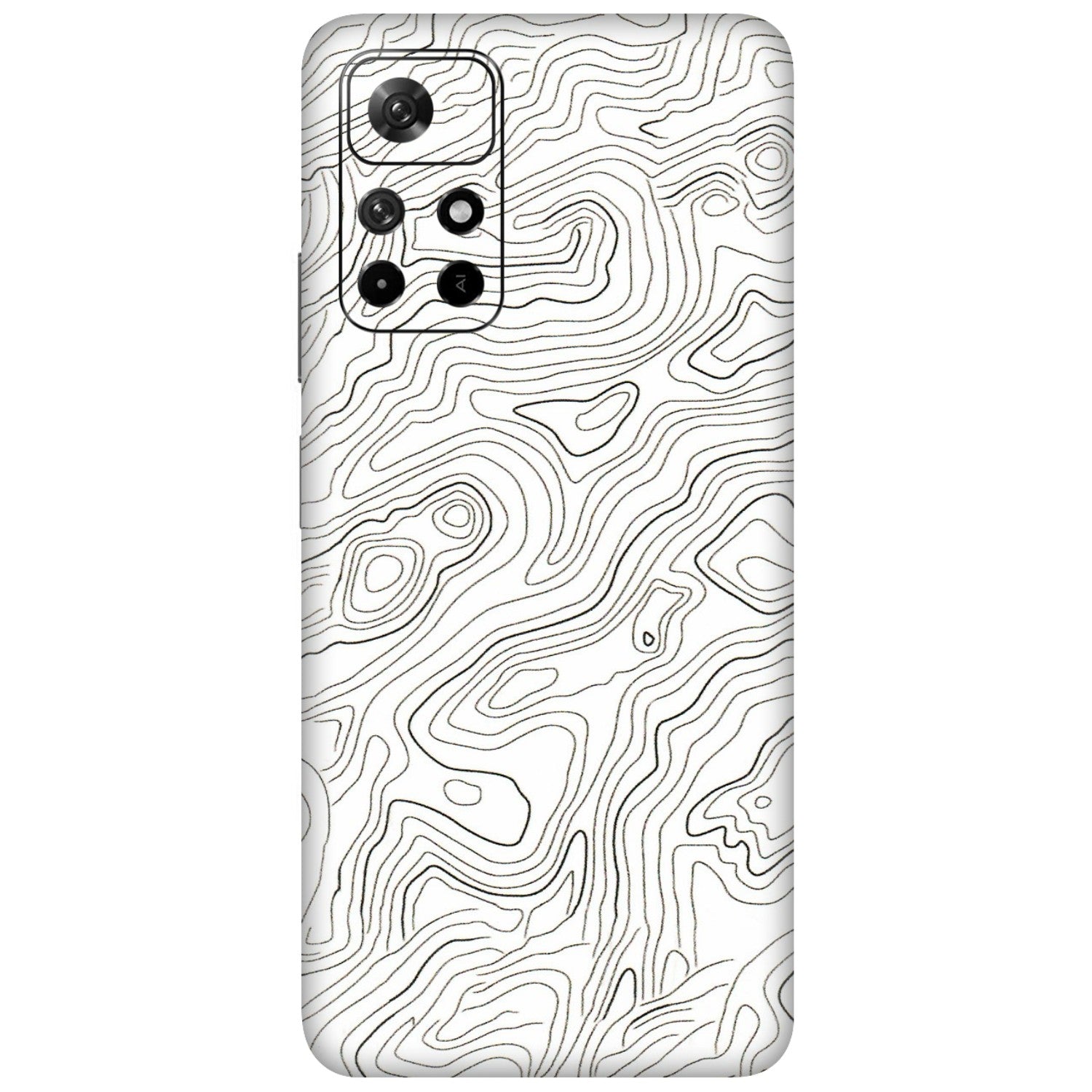 Xiaomi Redmi Phone Skins (All Models) - White Black Swirls - 3D Embossed Finish (L-219) Redmi Note 11T 5G