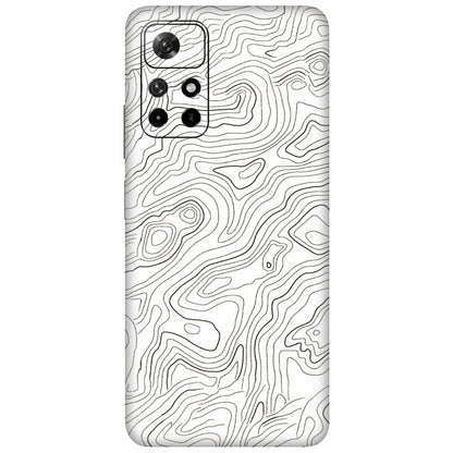 Xiaomi Redmi Phone Skins (All Models) - White Black Swirls - 3D Embossed Finish (L-219) Redmi Note 11T 5G