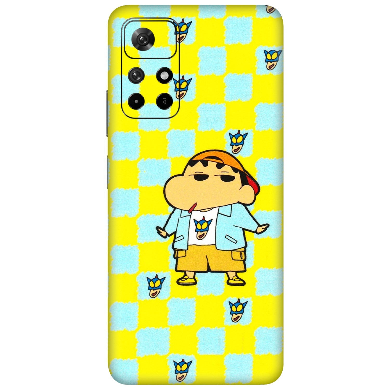 Xiaomi Redmi Phone Skins (All Models) - Yellow Blue Shinchan Cute - 3D Embossed Finish (L-221) Redmi Note 11T 5G