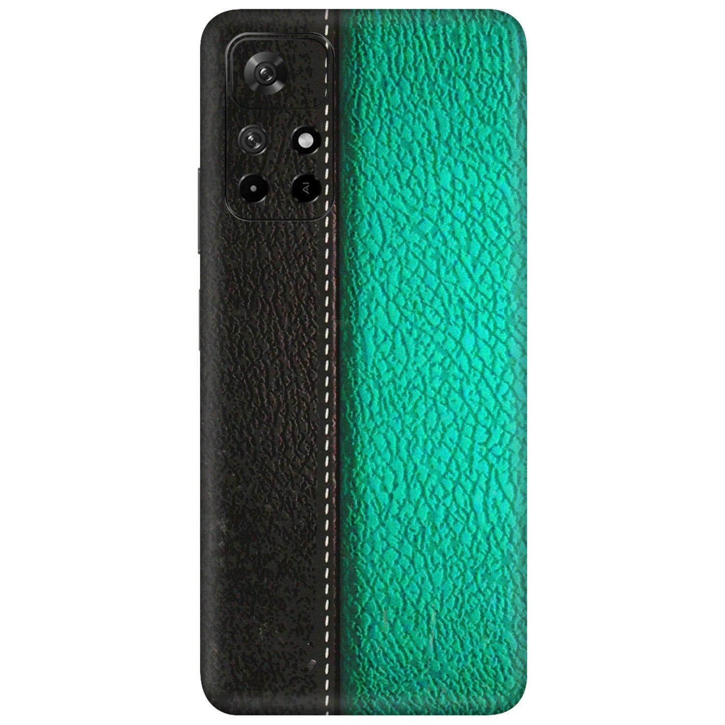 Xiaomi Redmi Phone Skins (All Models) - Black Green Dual  Leather Stich - 3D Embossed Finish (L-233) Redmi Note 11T 5G