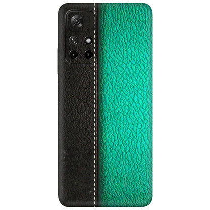 Xiaomi Redmi Phone Skins (All Models) - Black Green Dual  Leather Stich - 3D Embossed Finish (L-233) Redmi Note 11T 5G