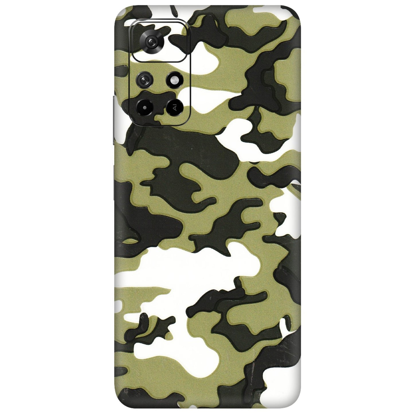 Xiaomi Redmi Phone Skins (All Models) - Camouflages White And Green - 3D Embossed Finish (L-243) Redmi Note 11T 5G