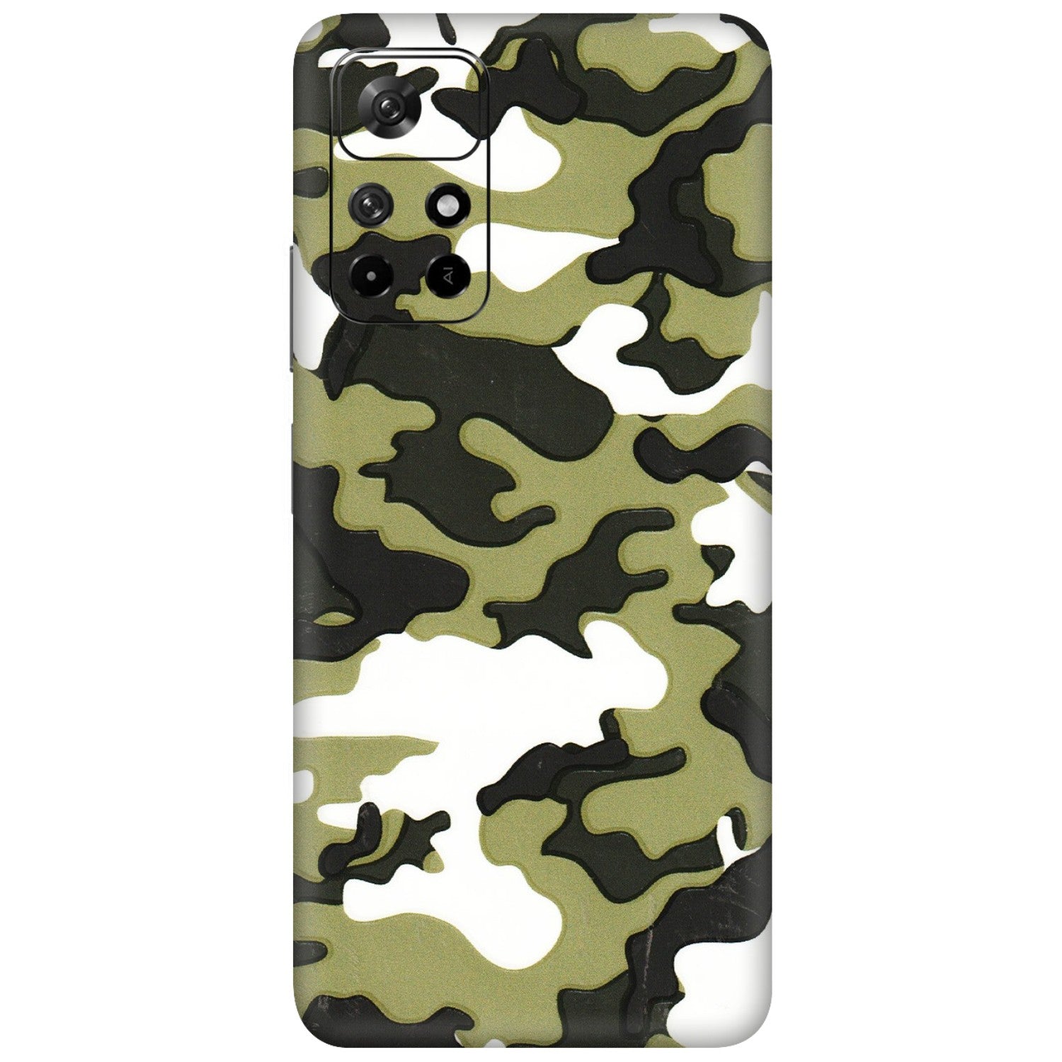 Xiaomi Redmi Phone Skins (All Models) - Camouflages White And Green - 3D Embossed Finish (L-243) Redmi Note 11T 5G