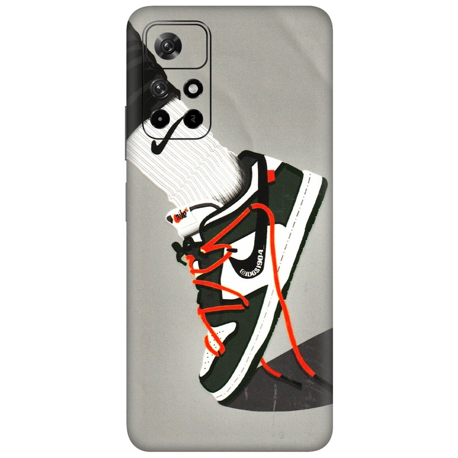 Xiaomi Redmi Phone Skins (All Models) - New Grey Sneaker - 3D Embossed Finish (L-261) Redmi Note 11T 5G