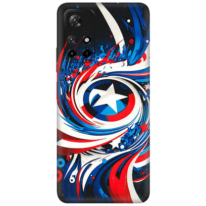 Xiaomi Redmi Phone Skins (All Models) - Captain America Logo - 3D Embossed Finish (L-307) Redmi Note 11T 5G