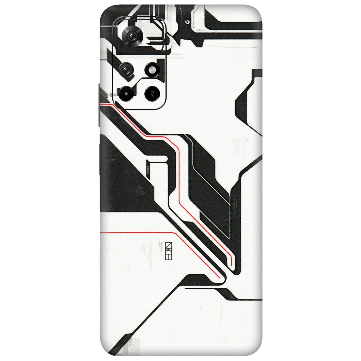 Xiaomi Redmi Phone Skins (All Models) - White Techy Logo - 3D Embossed Finish (L-312) Redmi Note 11T 5G