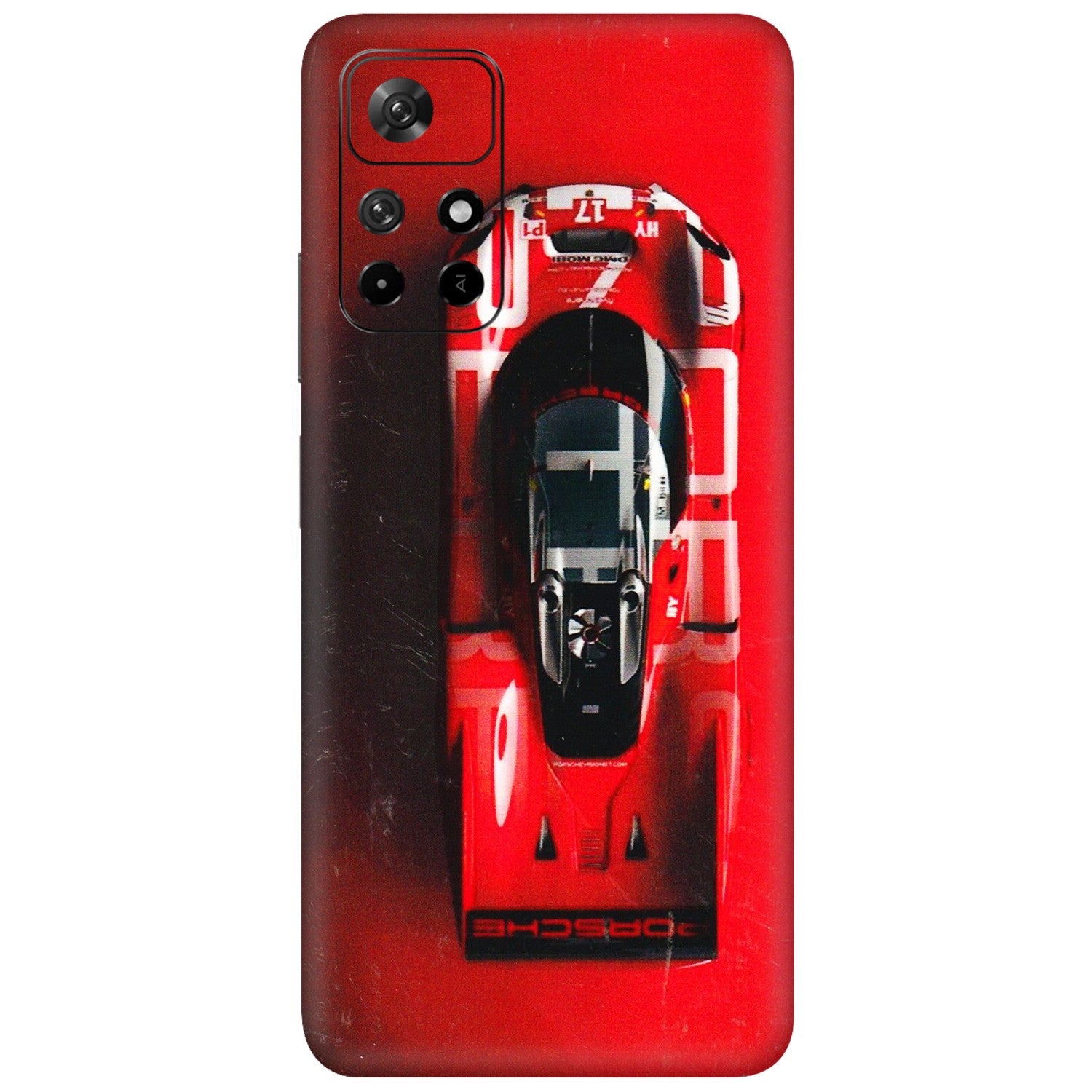Xiaomi Redmi Phone Skins (All Models) - Red Porsche Car Logo - 3D Embossed Finish (L-315) Redmi Note 11T 5G
