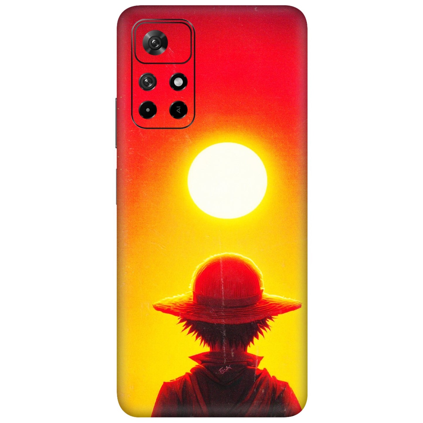 Xiaomi Redmi Phone Skins (All Models) - Cool Sunset With Monkey D.Luffy Anime - 3D Embossed Finish (L-329) Redmi Note 11T 5G