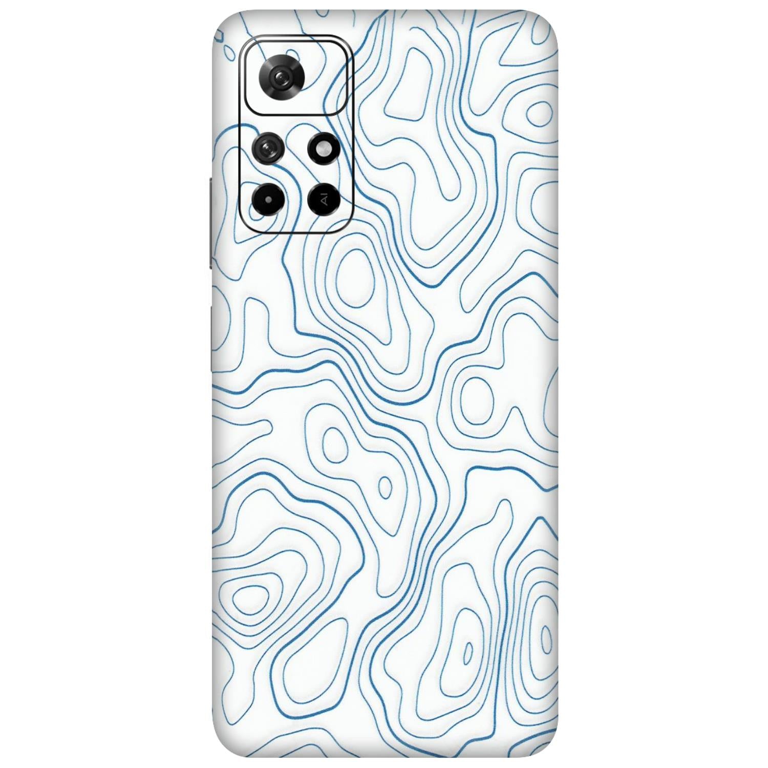 Xiaomi Redmi Phone Skins (All Models) - Blue And White Swirls - Matte Finish (M-139) Redmi Note 11T 5G