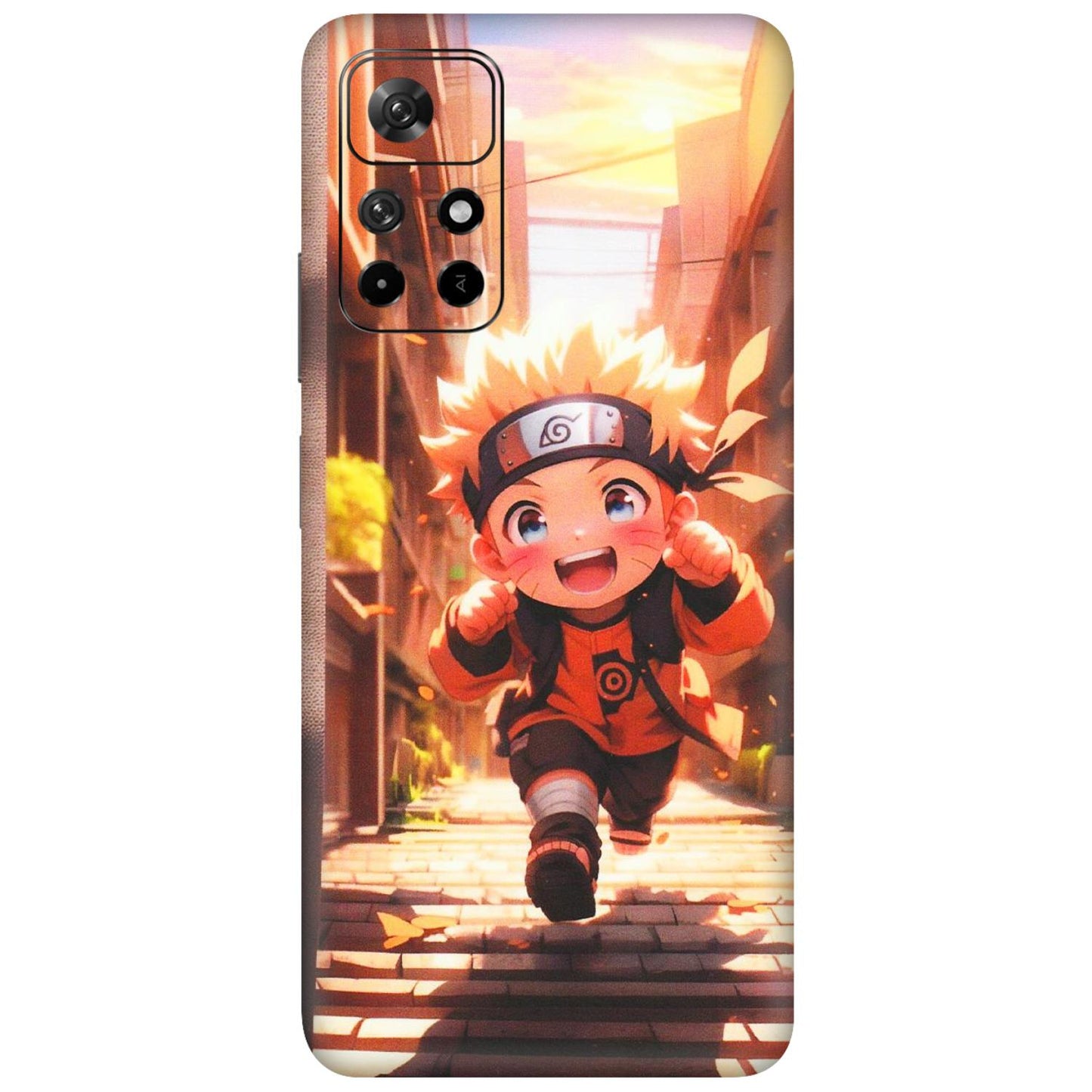 Xiaomi Redmi Phone Skins (All Models) - Naruto Cute Toon Running - Matte Finish (M-04) Redmi Note 11T 5G