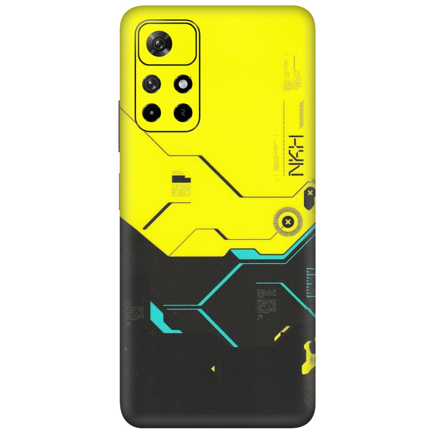 Xiaomi Redmi Phone Skins (All Models) - Black Yellow Technica - Matte Finish (M-53) Redmi Note 11T 5G