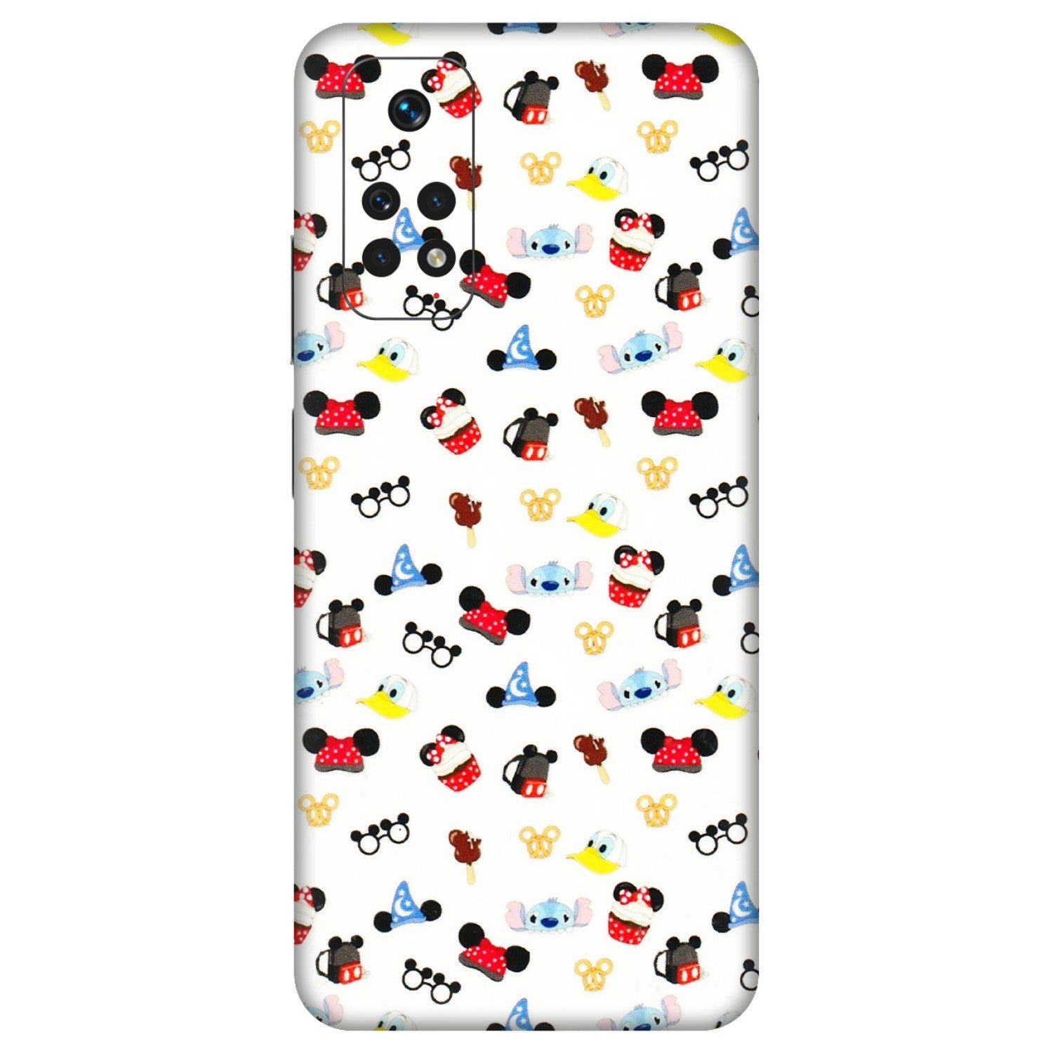 Xiaomi Redmi Phone Skins (All Models) - Minnie Mouse & Donald Doodles s - 3D Embossed Finish (L-194) Redmi Note 11