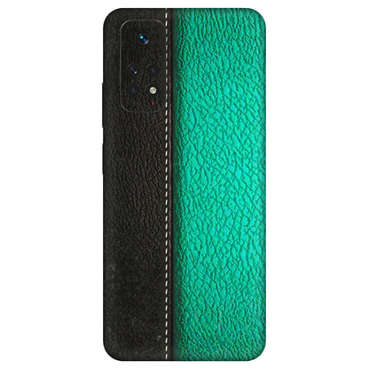 Xiaomi Redmi Phone Skins (All Models) - Black Green Dual  Leather Stich - 3D Embossed Finish (L-233) Redmi Note 11