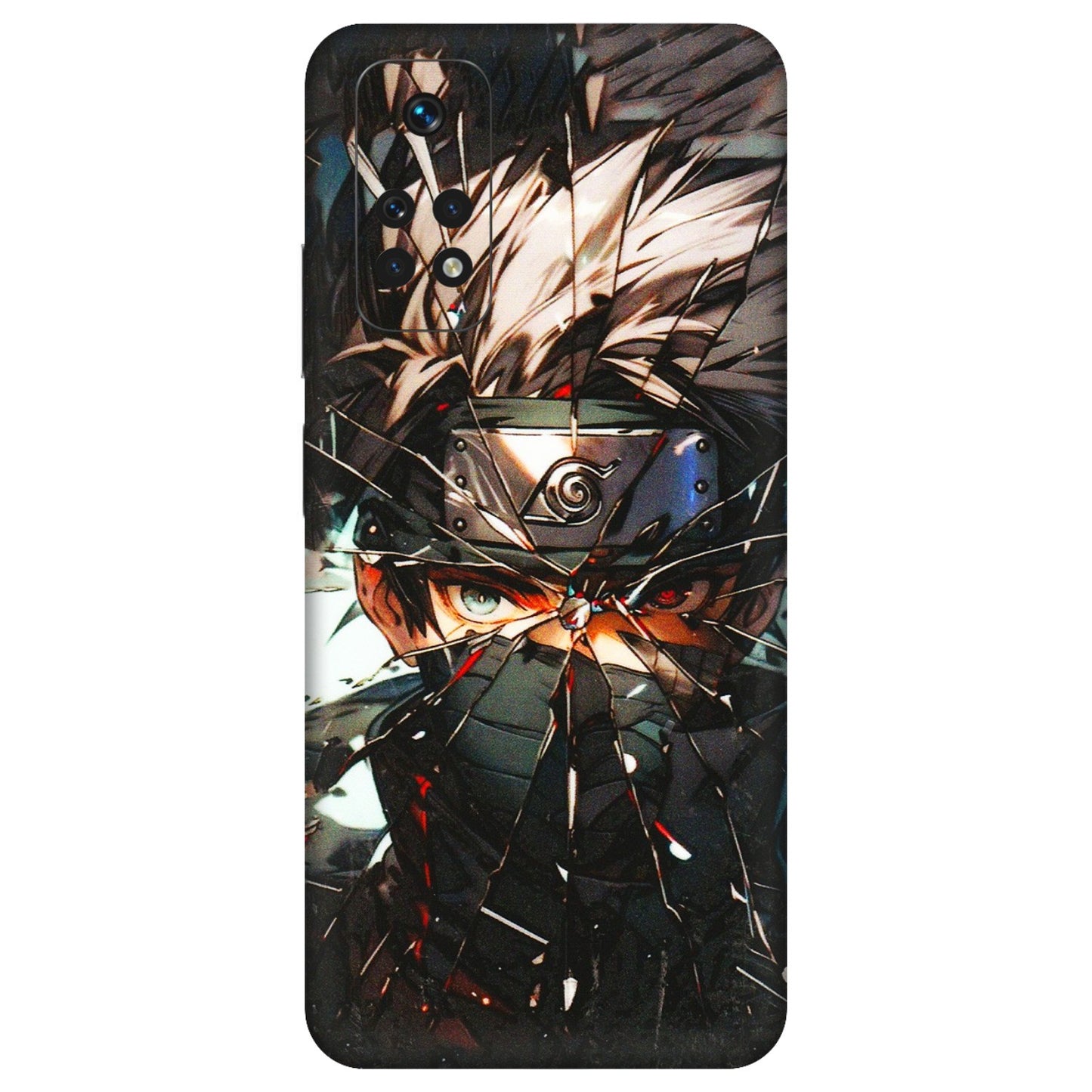 Xiaomi Redmi Phone Skins (All Models) - Kakashi Shattered Glass Effect - 3D Embossed Finish (L-237) Redmi Note 11