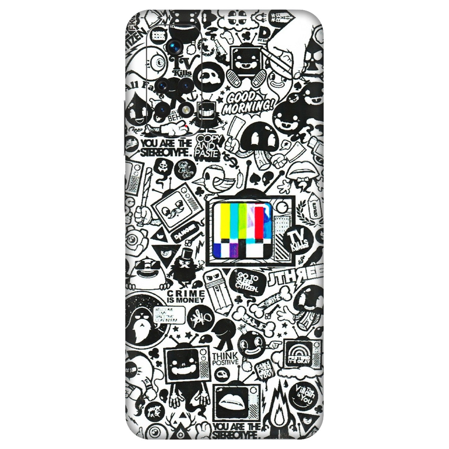 Xiaomi Redmi Phone Skins (All Models) - Doodles Positive Art - 3D Embossed Finish (L-263) Redmi Note 11